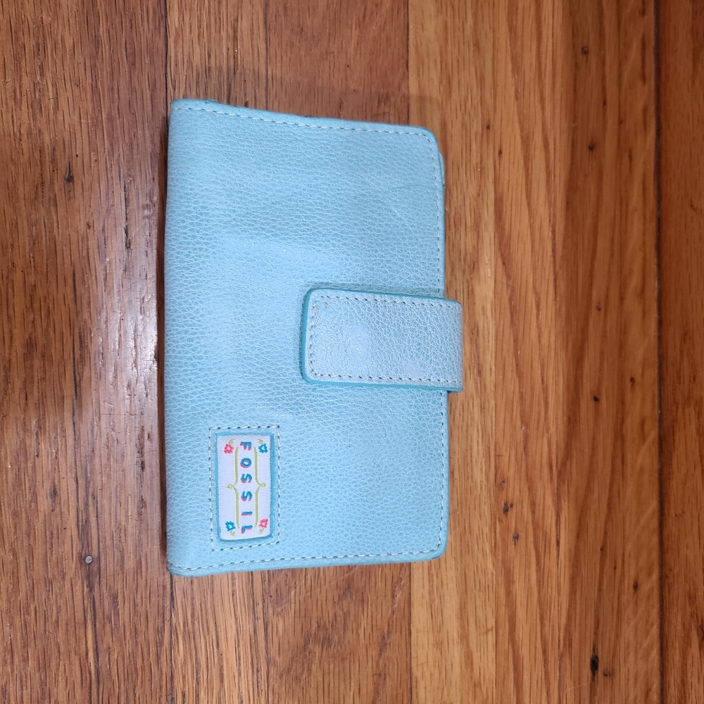 Fossil blue teal blue bifold wallet